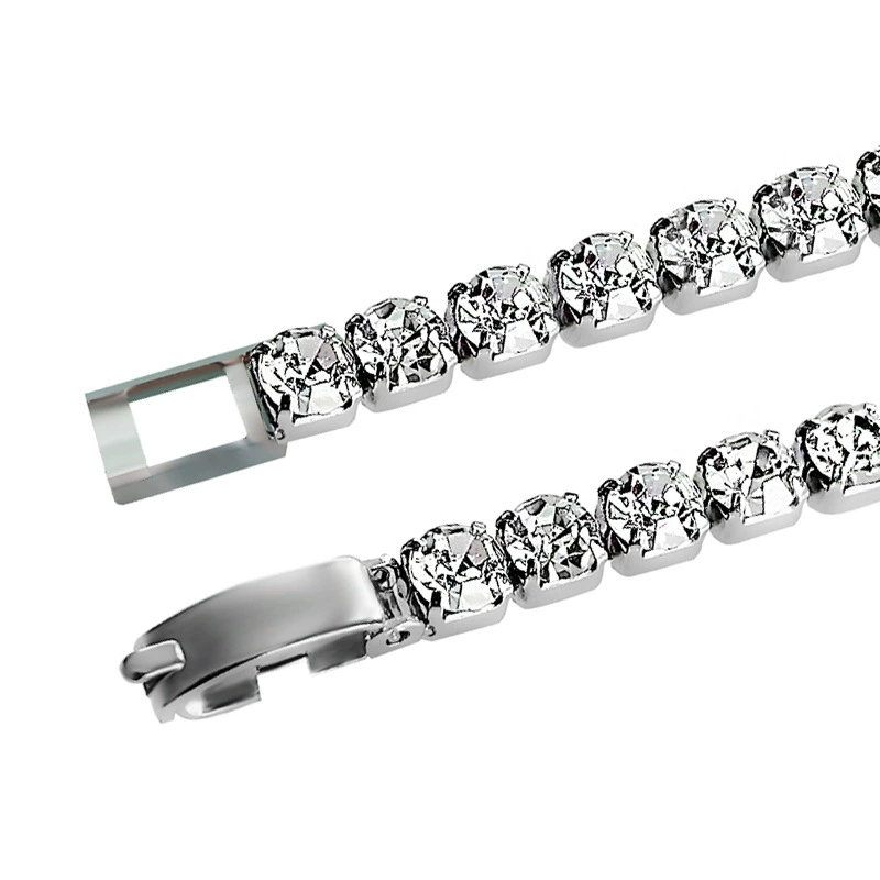4mm Rhinestone Claw Chain Titanium Steel Bracelet - Sparkling Prong-Set Cubic Zirconia Jewelry for Women - Image 3